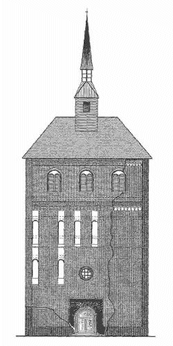 Architektenentwurf des Kirchturmes